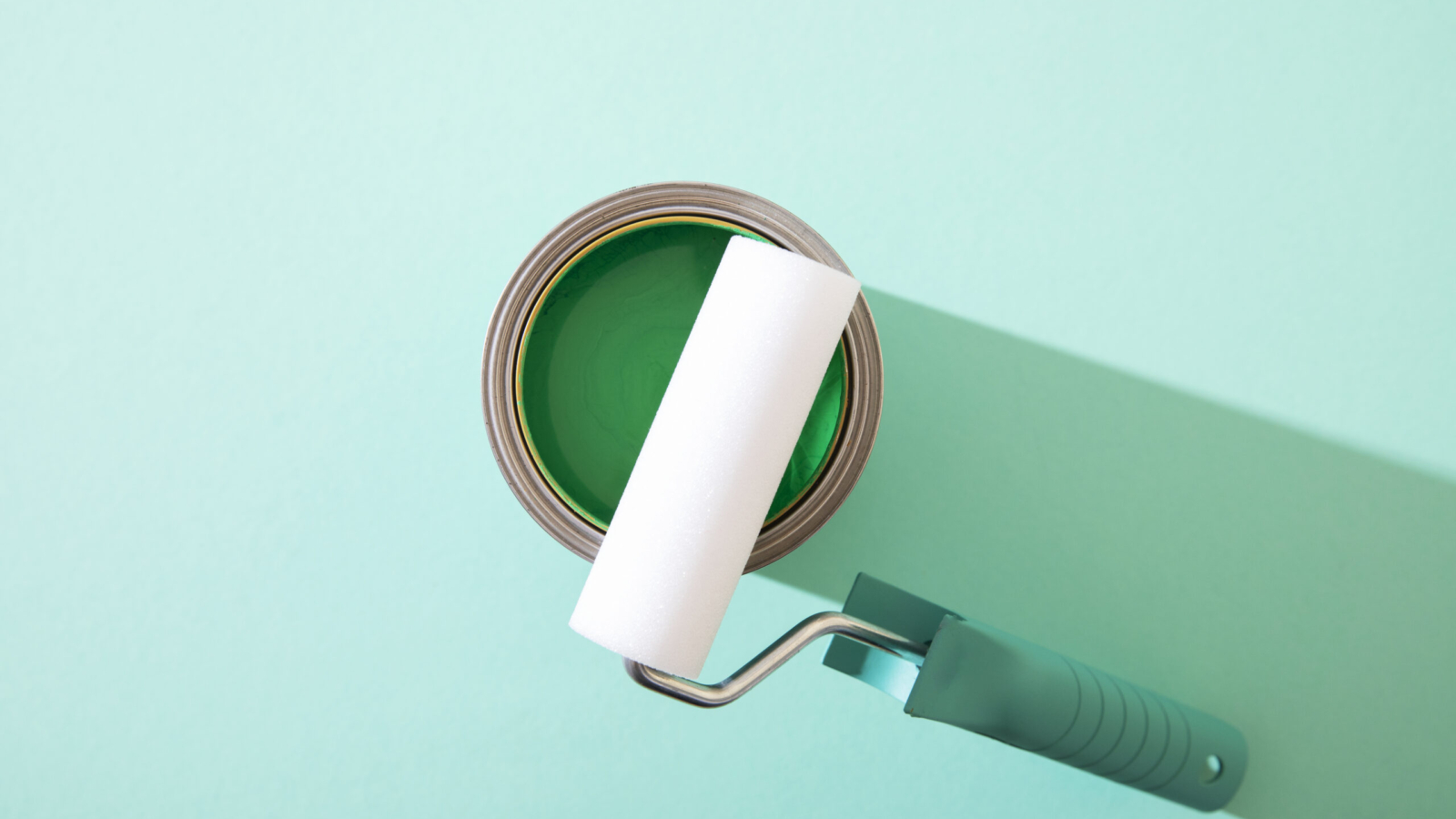 assortment-painting-items-with-green-paint